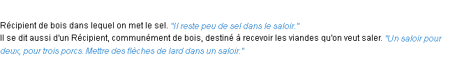 Définition saloir ACAD 1932