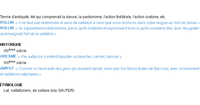 Définition saltation Emile Littré