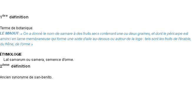 Définition samare Emile Littré