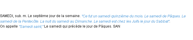 Définition samedi ACAD 1798