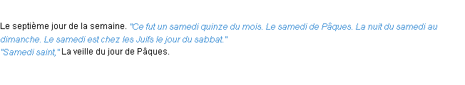 Définition samedi ACAD 1932