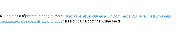 Définition sanguinaire ACAD 1798