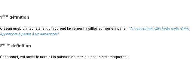 Définition sansonnet ACAD 1798
