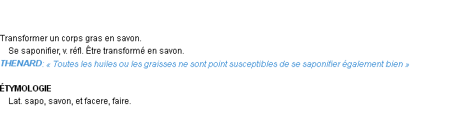 Définition saponifier Emile Littré