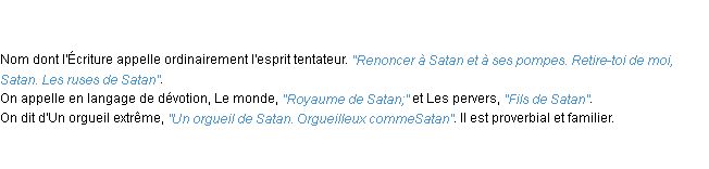 Définition satan ACAD 1798