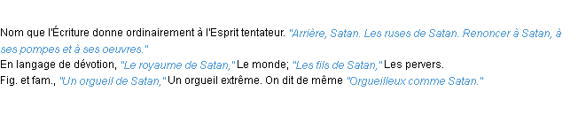 Définition satan ACAD 1932