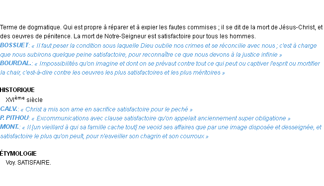 Définition satisfactoire Emile Littré