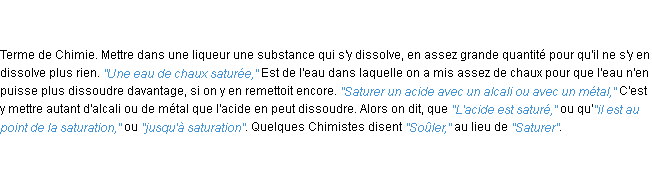 Définition saturer ACAD 1798