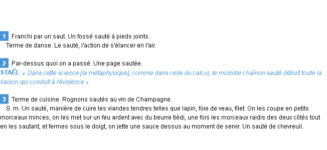Définition saute Emile Littré