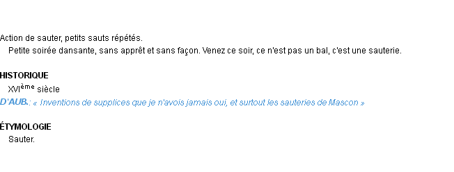 Définition sauterie Emile Littré