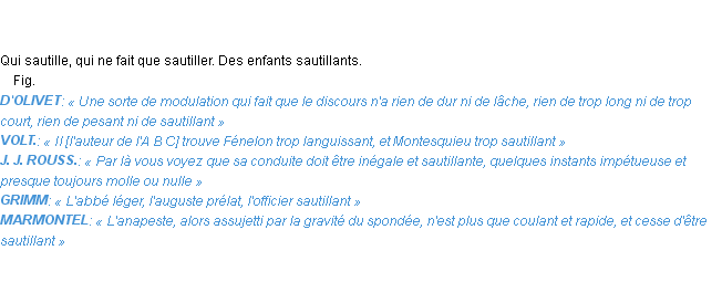 Définition sautillant Emile Littré