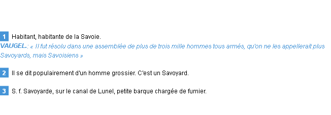 Définition savoyard Emile Littré