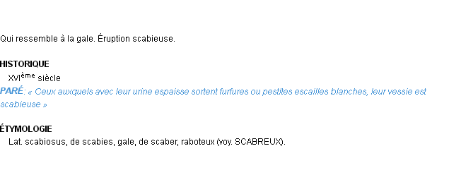 Définition scabieux Emile Littré