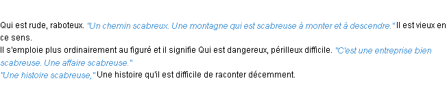 Définition scabreux ACAD 1932