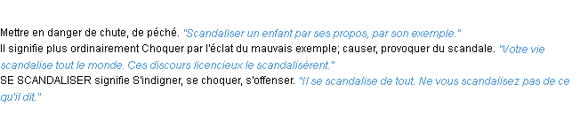 Définition scandaliser ACAD 1932