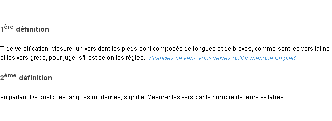 Définition scander ACAD 1835