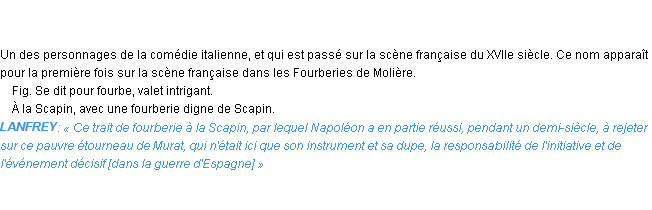 Définition scapin Emile Littré