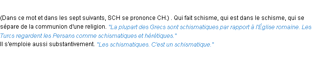 Définition schismatique ACAD 1932