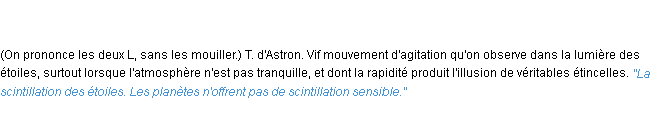 Définition scintillation ACAD 1835