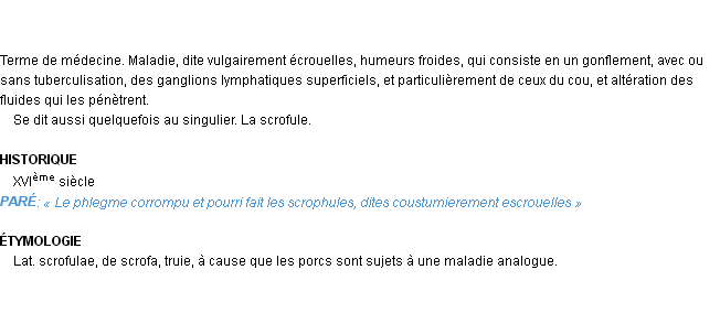 Définition scrofules Emile Littré