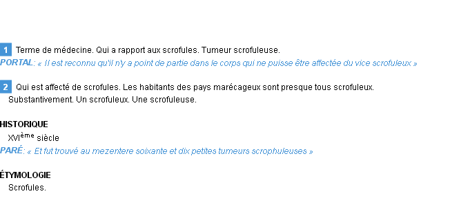 Définition scrofuleux Emile Littré