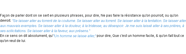 Définition se laisser aller ACAD 1762