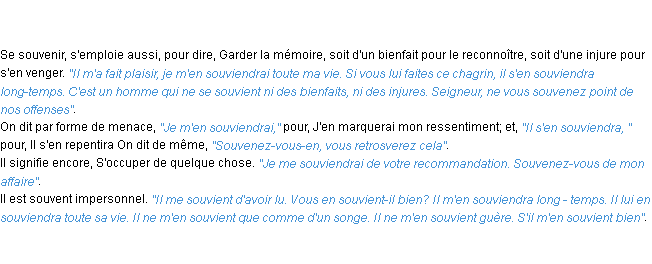 Définition se souvenir ACAD 1798