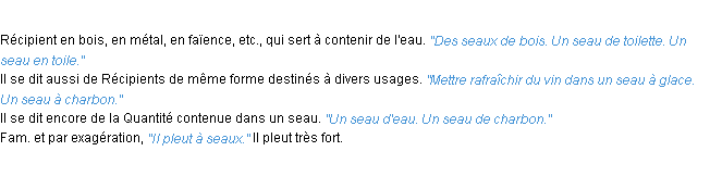 Définition seau ACAD 1932