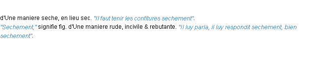 Définition sechement ACAD 1694