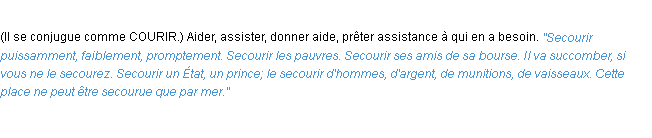 Définition secourir ACAD 1932