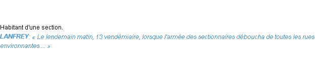 Définition sectionnaire Emile Littré