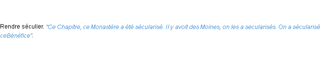 Définition seculariser ACAD 1798