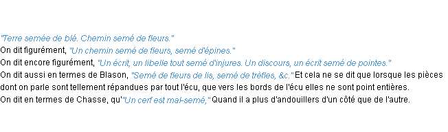 Définition semé ACAD 1762