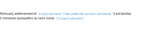 Définition sémillant ACAD 1835