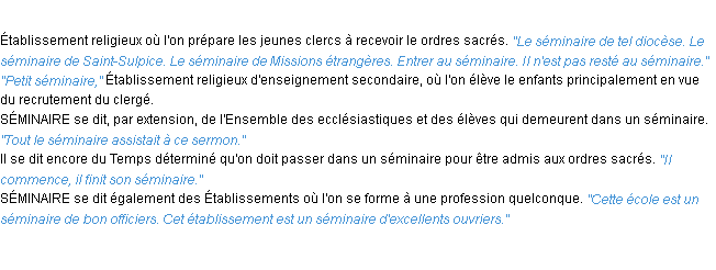 Définition séminaire ACAD 1932