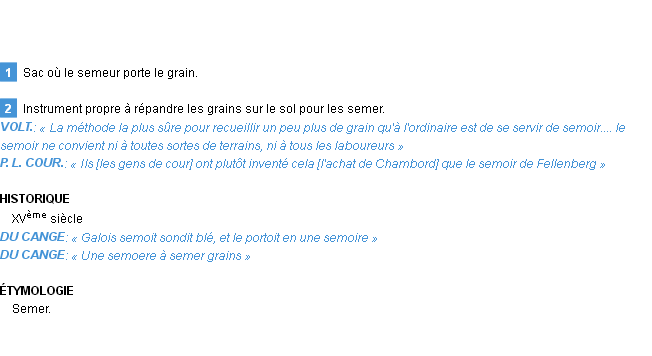Définition semoir Emile Littré
