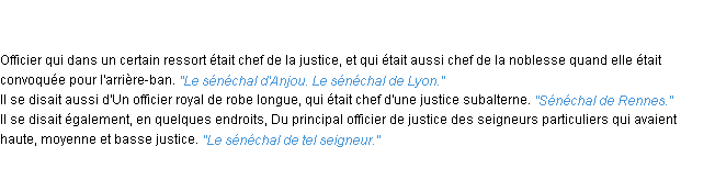 Définition sénéchal ACAD 1835