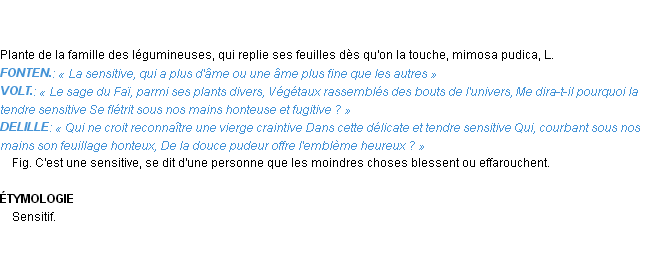 Définition sensitive Emile Littré