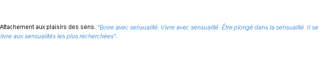 Définition sensualité ACAD 1798
