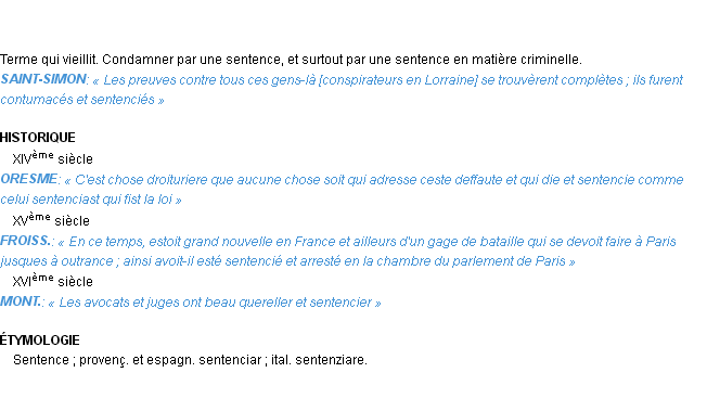 Définition sentencier Emile Littré
