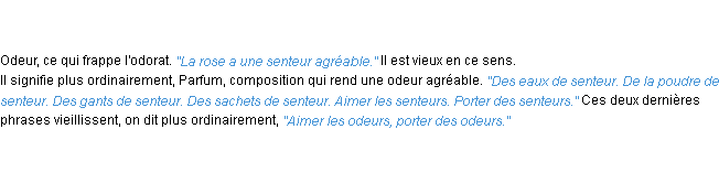 Définition senteur ACAD 1835