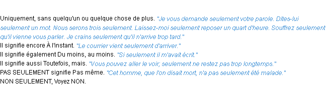 Définition seulement ACAD 1932