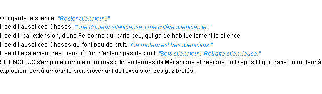 Définition silencieux ACAD 1932