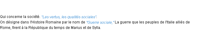 Définition social ACAD 1798