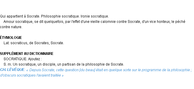 Définition socratique Emile Littré