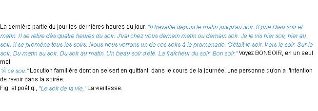 Définition soir ACAD 1835