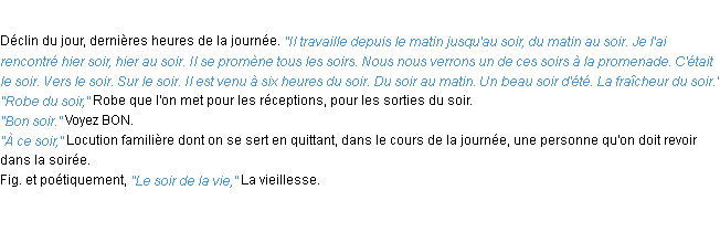 Définition soir ACAD 1932