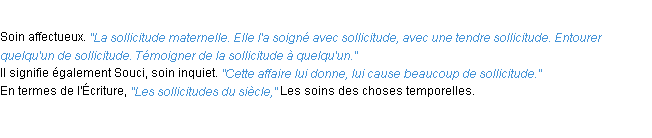 Définition sollicitude ACAD 1932