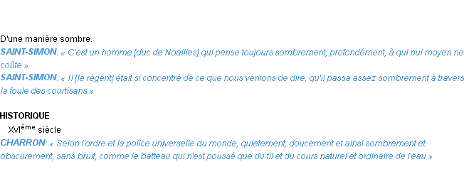 Définition sombrement Emile Littré