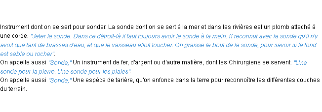 Définition sonde ACAD 1798